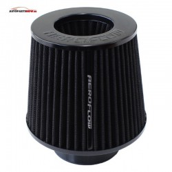 AEROFLOW ΦΙΛΤΡΟ ΑΕΡΟΣ (Φ76)Universal Tapered 3" Clamp-On Filter - Black - 5 in H x 6 in Base OD x 4.724 in Top OD
